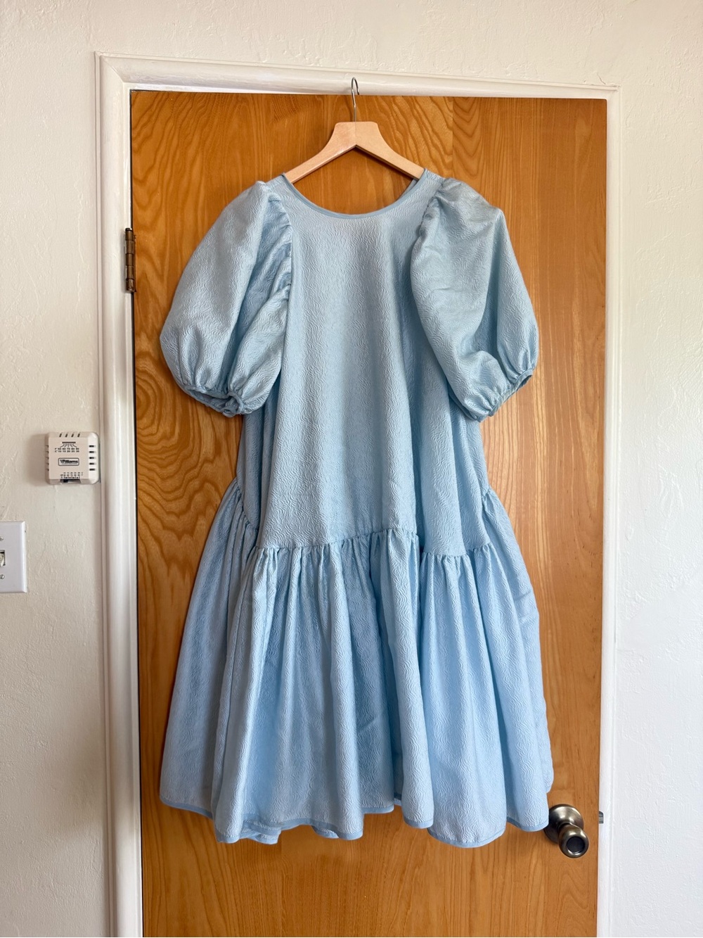 Cecilie Bahnsen Powder Blue Puff-Sleeve Tiered Dress